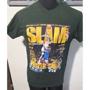 SLAM Magazine The Poster Child Anthony Edwards Caitlin Clark Green Graphic Tee